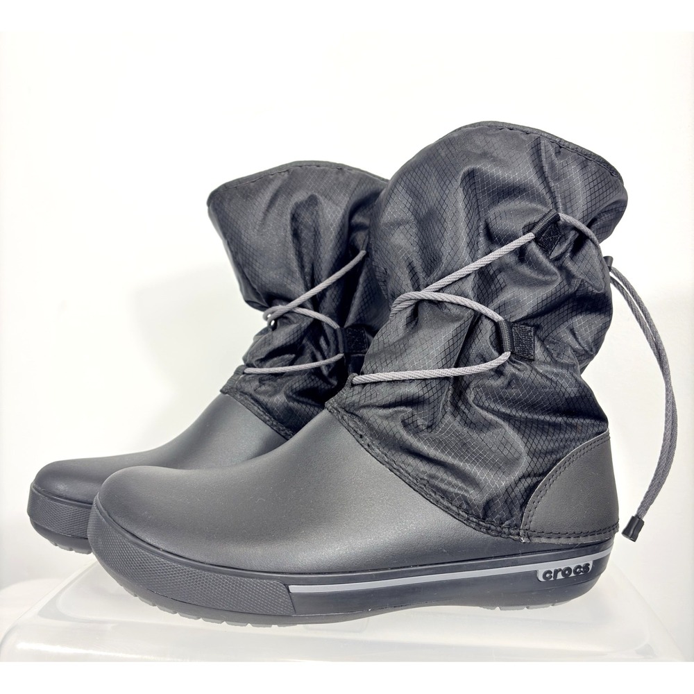 Crocs Crocband Women's Sz 11 Cinch Snow Rain Waterproof 201383 Black